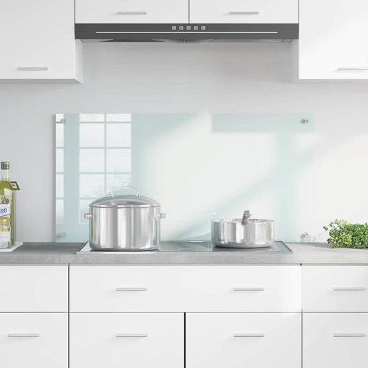Vidaxl keuken achterwand wit 100 x 50 cm gehard glas