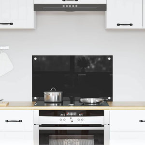 Vidaxl keuken achterwand zwart 70 x 40 cm gehard glas