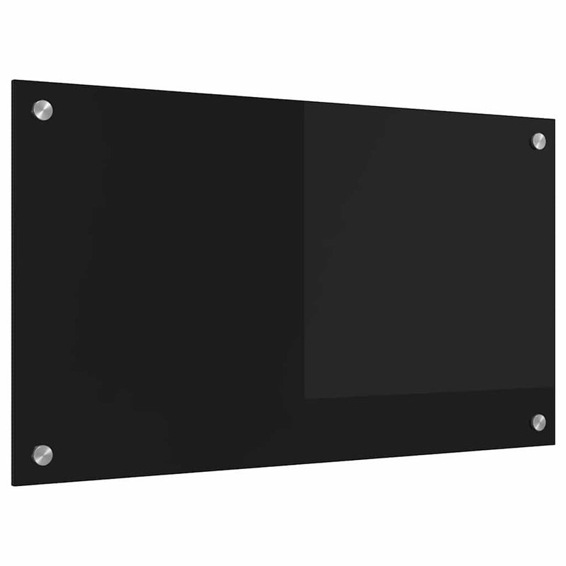 Chargez l'image dans la visionneuse de la galerie, Vidaxl keuken achterwand zwart 70 x 40 cm gehard glas
