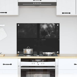 Vidaxl keuken achterwand zwart 70 x 50 cm gehard glas