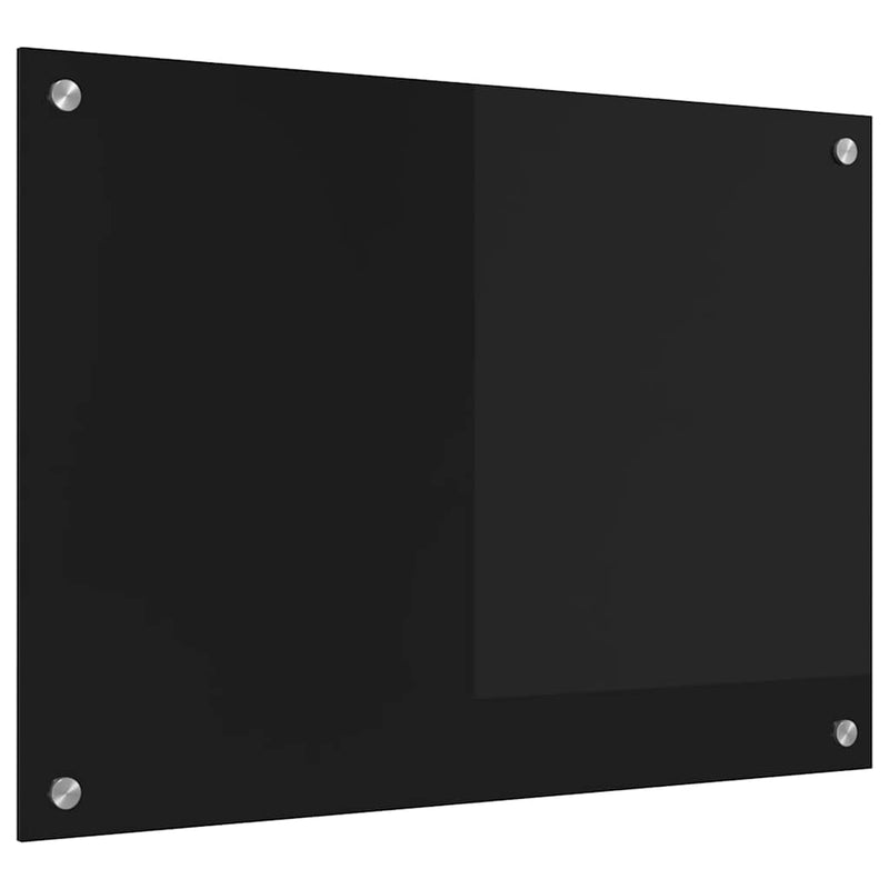 Chargez l'image dans la visionneuse de la galerie, Vidaxl keuken achterwand zwart 70 x 50 cm gehard glas
