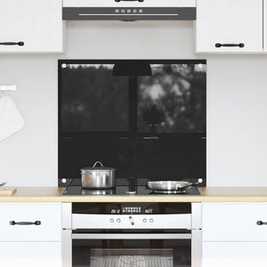 Vidaxl keuken achterwand zwart 70 x 60 cm gehard glas
