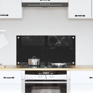 Vidaxl keuken achterwand zwart 80 x 40 cm gehard glas
