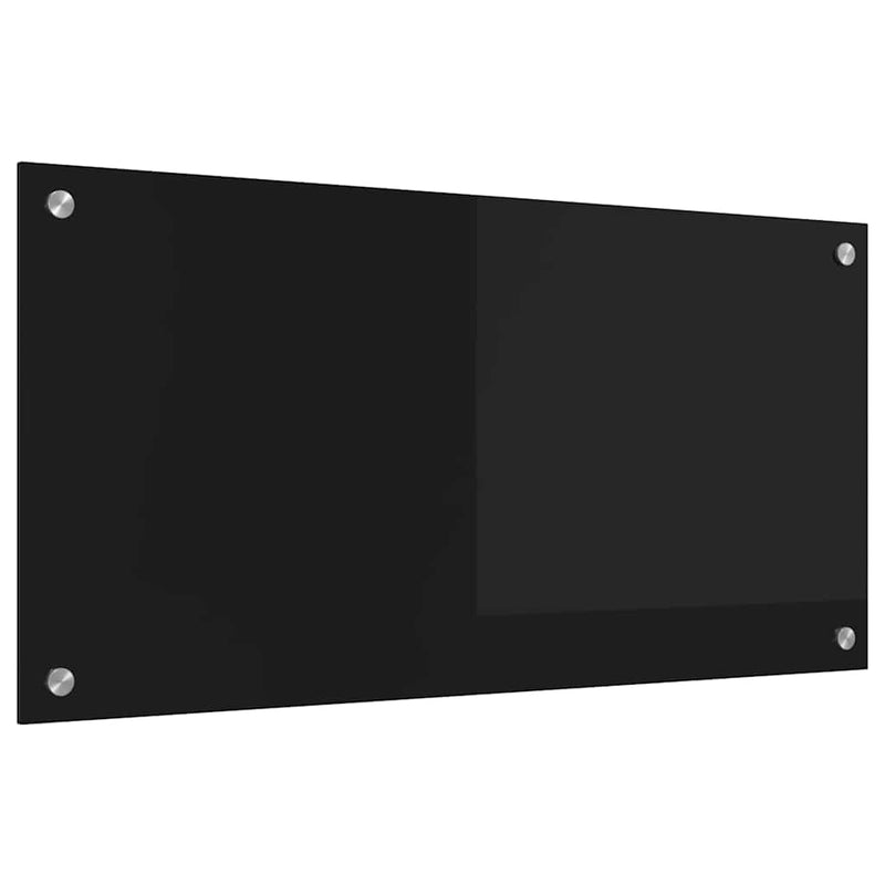 Chargez l'image dans la visionneuse de la galerie, Vidaxl keuken achterwand zwart 80 x 40 cm gehard glas
