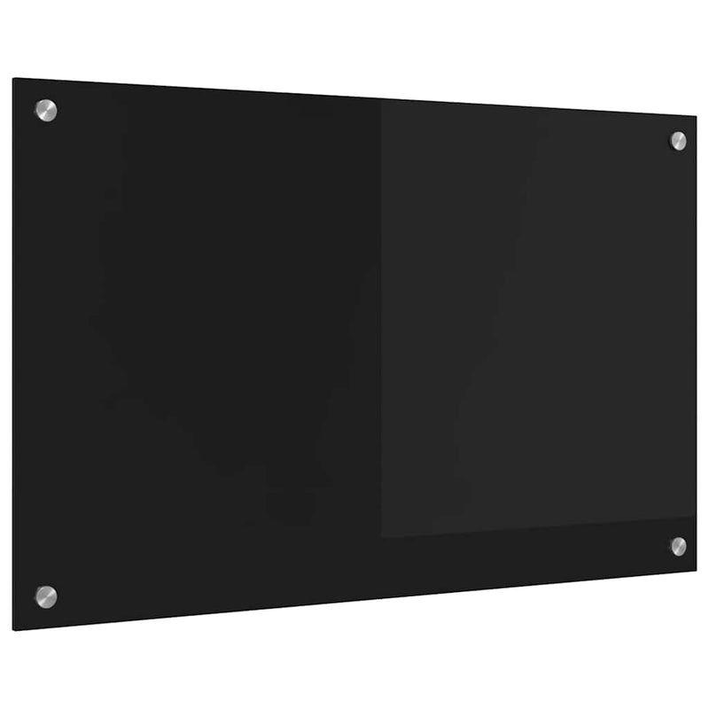 Chargez l'image dans la visionneuse de la galerie, Vidaxl keuken achterwand zwart 80 x 50 cm gehard glas
