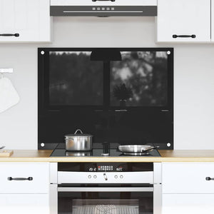 Vidaxl keuken achterwand zwart 80 x 60 cm gehard glas