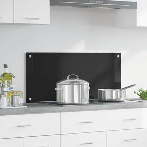 Vidaxl keuken achterwand zwart 90 x 40 cm gehard glas