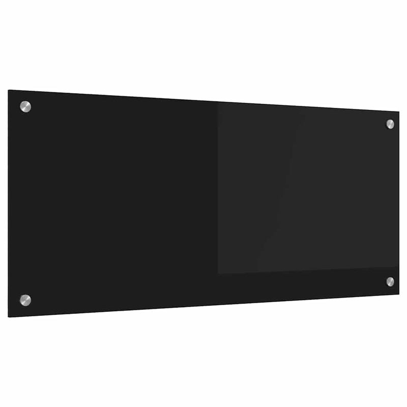 Chargez l'image dans la visionneuse de la galerie, Vidaxl keuken achterwand zwart 90 x 40 cm gehard glas
