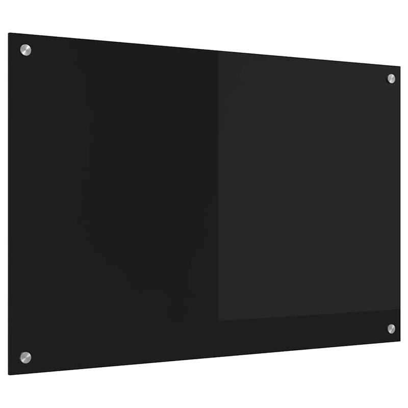 Chargez l'image dans la visionneuse de la galerie, Vidaxl keuken achterwand zwart 90 x 60 cm gehard glas
