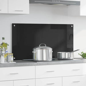 Vidaxl keuken achterwand zwart 100 x 50 cm gehard glas
