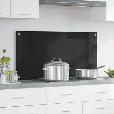 Vidaxl keuken achterwand zwart 100 x 50 cm gehard glas