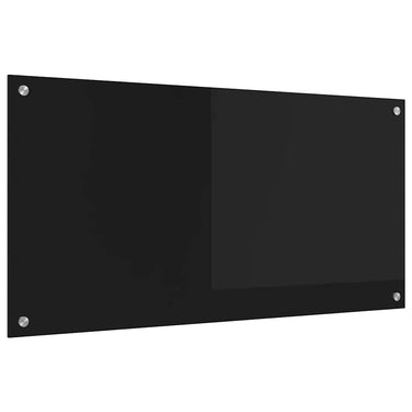 Vidaxl keuken achterwand zwart 100 x 50 cm gehard glas