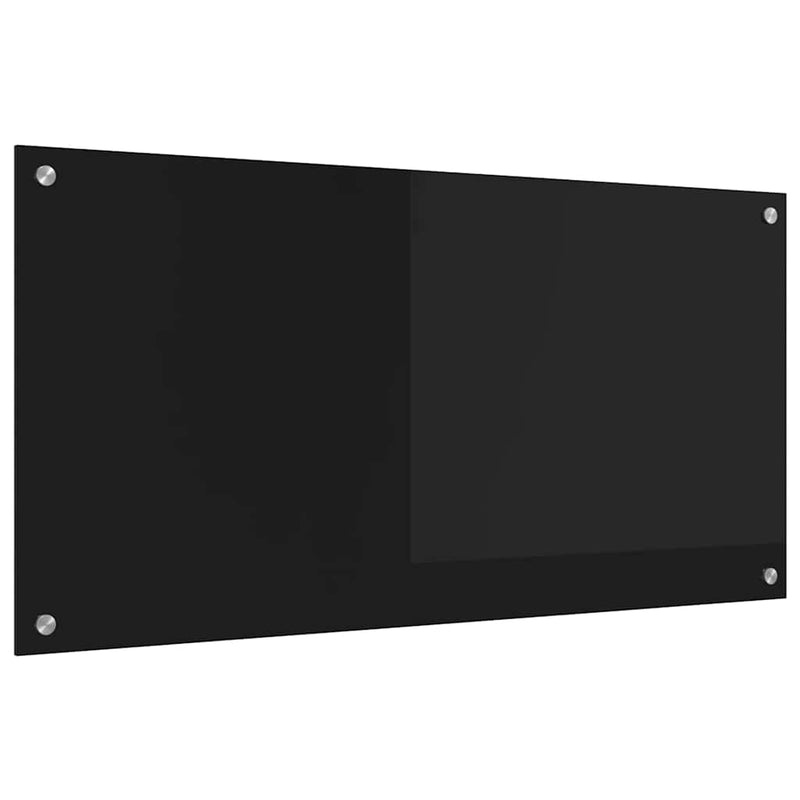 Chargez l'image dans la visionneuse de la galerie, Vidaxl keuken achterwand zwart 100 x 50 cm gehard glas

