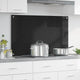 Vidaxl keuken achterwand zwart 100 x 60 cm gehard glas