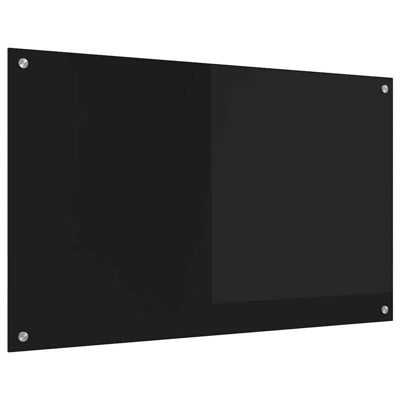 Chargez l'image dans la visionneuse de la galerie, Vidaxl keuken achterwand zwart 100 x 60 cm gehard glas
