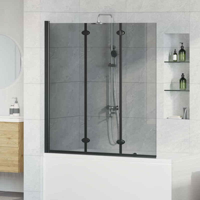 Chargez l'image dans la visionneuse de la galerie, Vidaxl douche omhulsel zwart 130 x 138 cm esg-glas en aluminium
