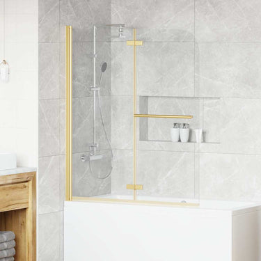 Vidaxl douche omhulsel goud 120 x 140 cm esg-glas en aluminium
