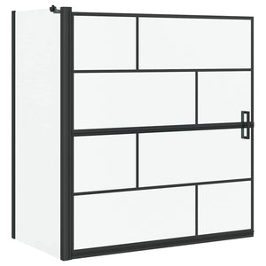 Vidaxl bad douchescreen zwart en transparant 116 x 68 x 128 cm
