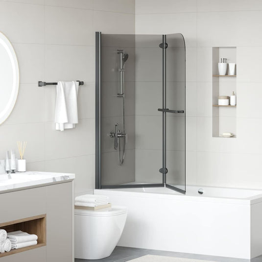 Vidaxl douche omhulsel zwart 95 x 140 cm esg-glas en aluminium