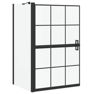 Vidaxl bad douchescreen zwart en transparant 116 x 68 x 128 cm