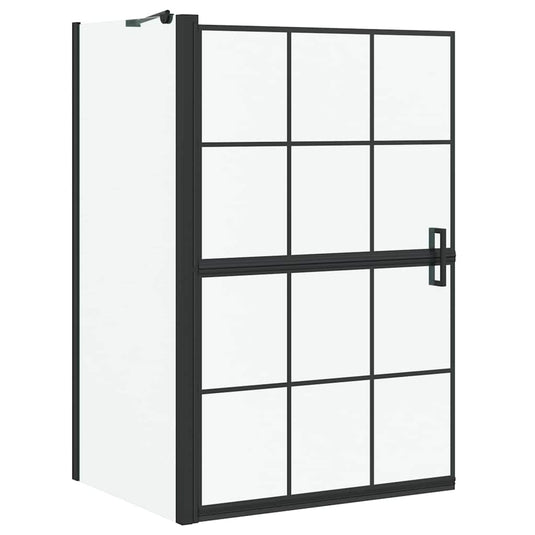 Vidaxl bad douchescreen zwart en transparant 116 x 68 x 128 cm