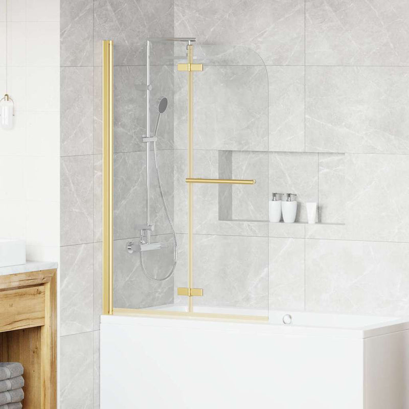 Afbeelding laden in galerijviewer, Vidaxl douche omhulsel goud 95 x 140 cm esg-glas en aluminium
