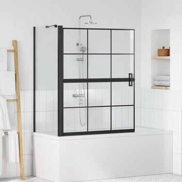 Vidaxl bad douchescreen zwart en transparant 116 x 68 x 128 cm