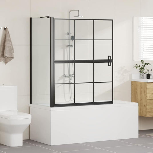 Vidaxl bad douchescreen zwart en transparant 100 x 68 x 128 cm