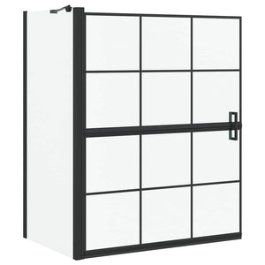 Vidaxl bad douchescreen zwart en transparant 116 x 68 x 128 cm