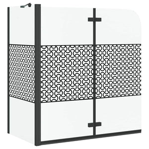 Vidaxl badomheining zwart 120 x 67 x 129 cm gelaagd glas en aluminium