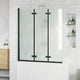 Vidaxl douche omhulsel zwart 130 x 138 cm esg-glas en aluminium