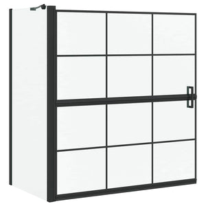 Vidaxl bad douchescreen zwart en transparant 116 x 68 x 128 cm