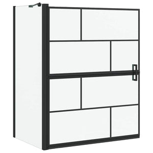 Vidaxl bad douchescreen zwart en transparant 116 x 68 x 128 cm