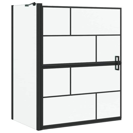 Vidaxl bad douchescreen zwart en transparant 116 x 68 x 128 cm