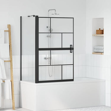 Vidaxl bad douchescreen zwart en transparant 116 x 68 x 128 cm