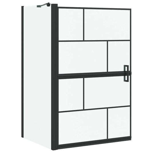 Vidaxl bad douchescreen zwart en transparant 116 x 68 x 128 cm