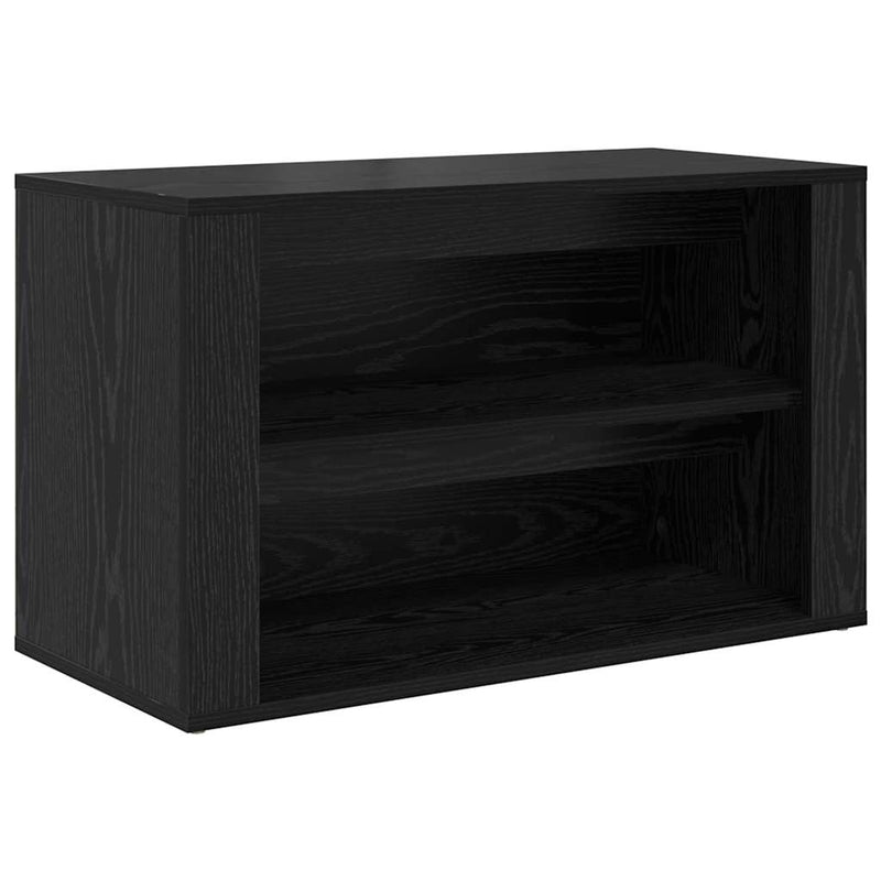 ギャラリービューアに画像をロードする, Vidaxl schoenenrek met plank zwart eiken 75 x 35 x 45 cm bewerkt hout
