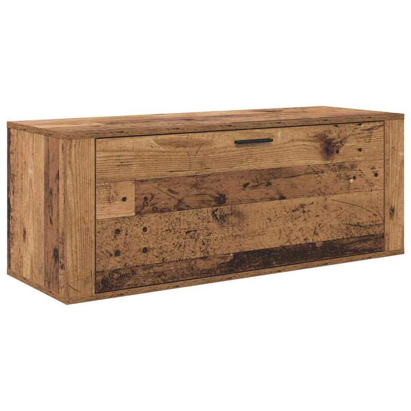 ギャラリービューアに画像をロードする, Vidaxl schoenenkast met plank oud hout 100 x 35 x 38 cm bewerkt hout
