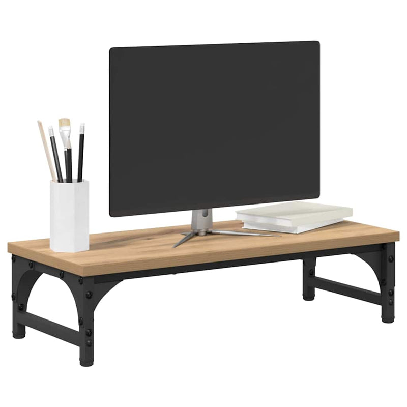 ギャラリービューアに画像をロードする, Vidaxl monitor stand artisan eiken 55 x 23 x 14 cm bewerkt hout
