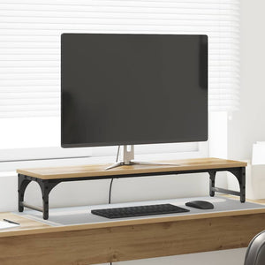 Vidaxl monitor stand artisan eiken 85 x 23 x 15,5 cm bewerkt hout