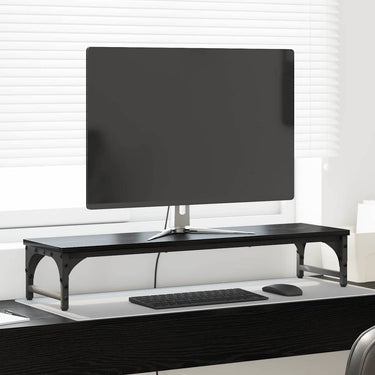 Vidaxl monitor stand zwart eiken 85 x 23 x 15,5 cm bewerkt hout