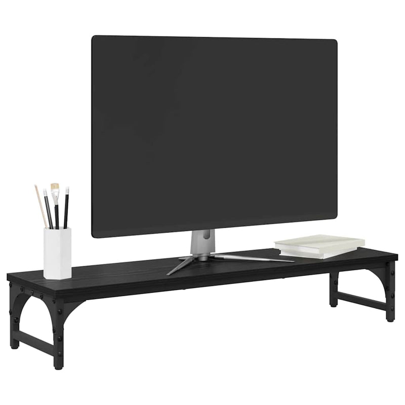 ギャラリービューアに画像をロードする, Vidaxl monitor stand zwart eiken 85 x 23 x 15,5 cm bewerkt hout
