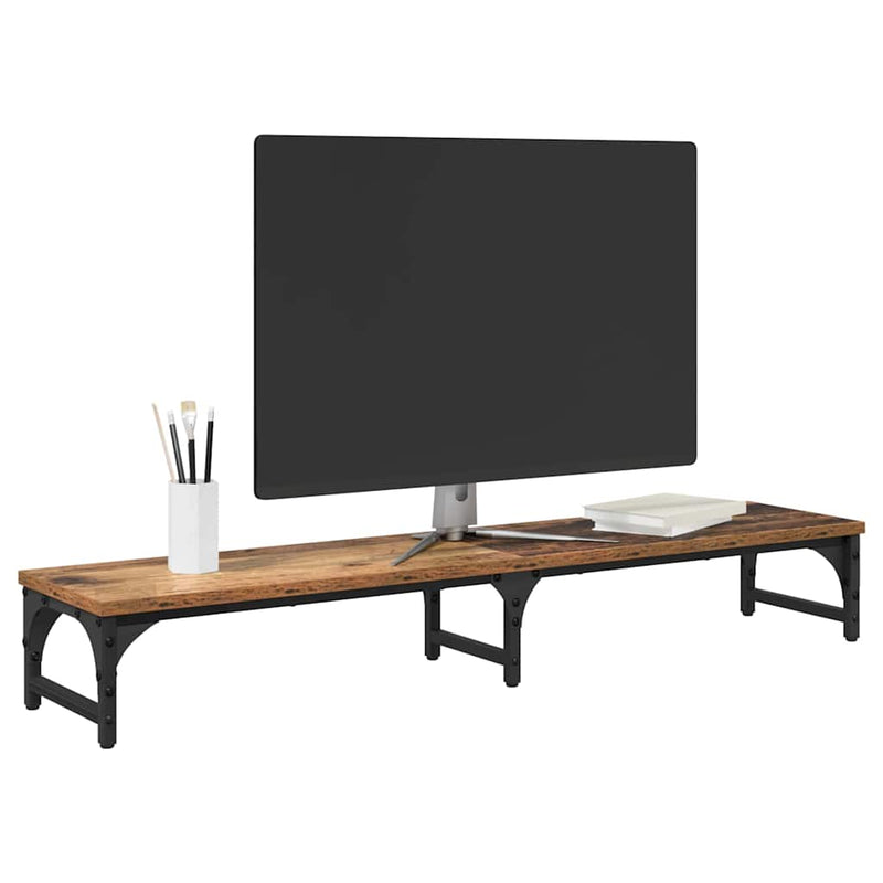 ギャラリービューアに画像をロードする, Vidaxl monitor stand oud hout 105 x 23 x 15,5 cm bewerkt hout
