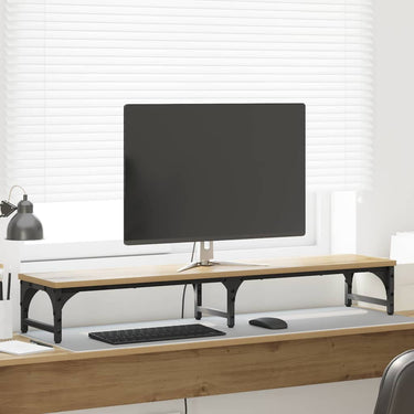 Vidaxl monitor stand artisan eiken 105 x 23 x 15,5 cm bewerkt hout