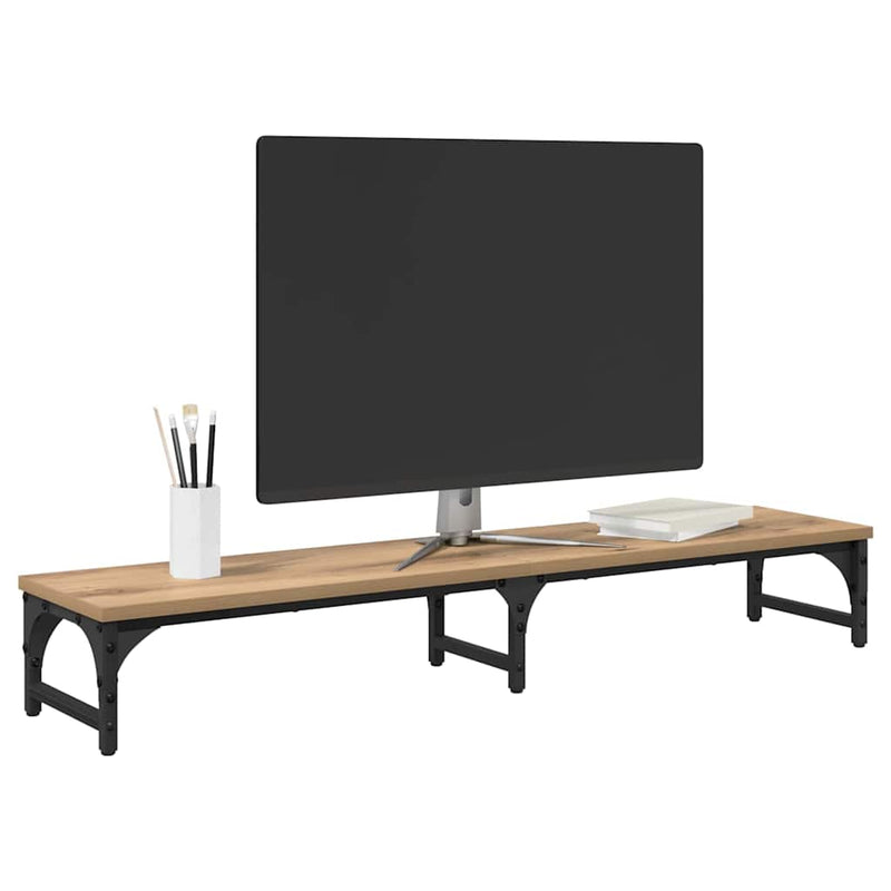 ギャラリービューアに画像をロードする, Vidaxl monitor stand artisan eiken 105 x 23 x 15,5 cm bewerkt hout
