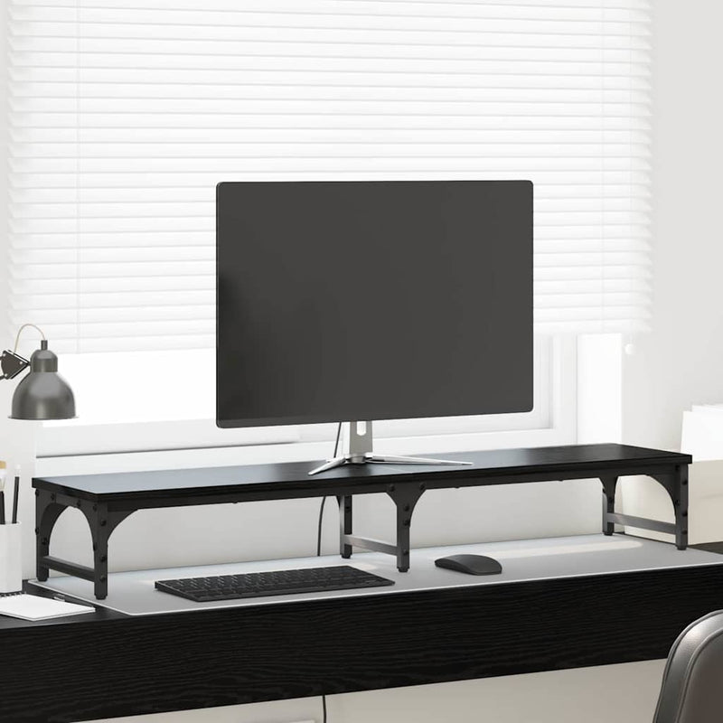 ギャラリービューアに画像をロードする, Vidaxl monitor stand zwart eiken 105 x 23 x 15,5 cm bewerkt hout
