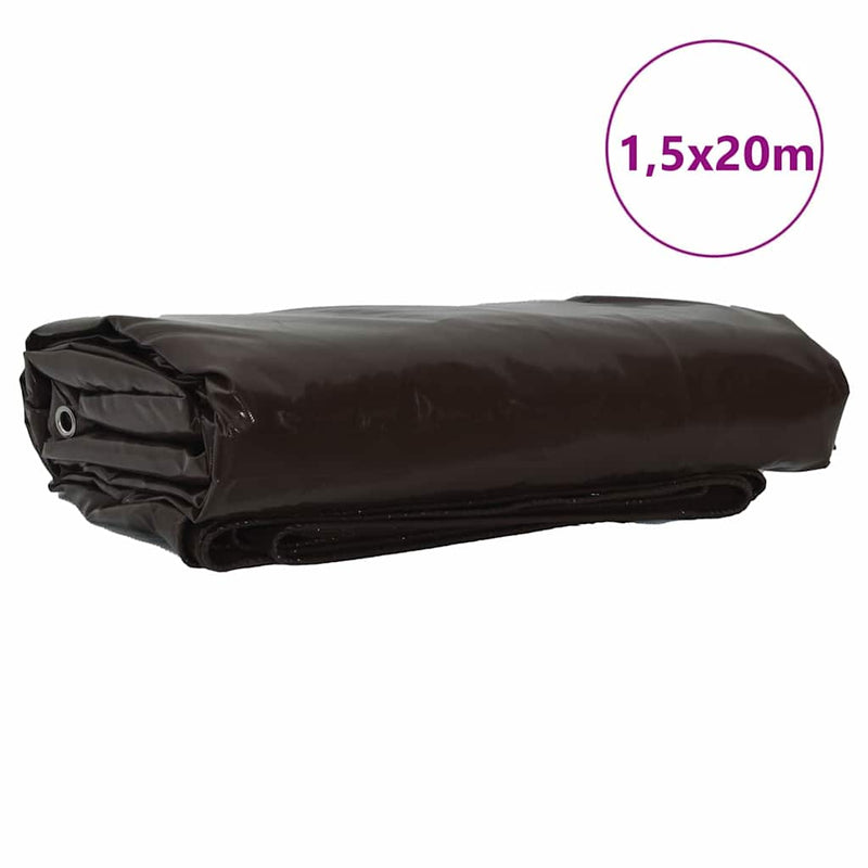 ギャラリービューアに画像をロードする, Vidaxl zeil 650g m² bruin 1,5 x 20 m canvas met pvc-coating

