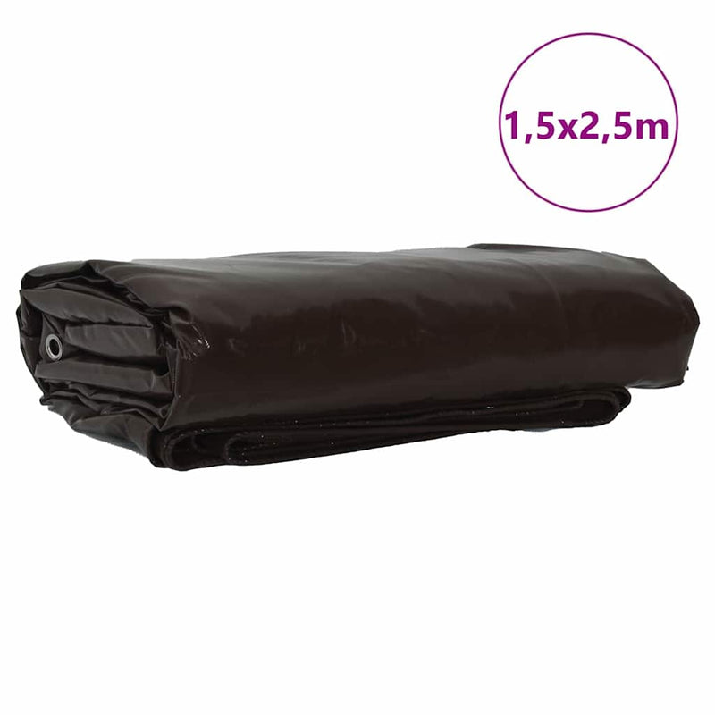 ギャラリービューアに画像をロードする, Vidaxl zeil 650g m² bruin 1,5 x 2,5 m canvas met pvc-coating
