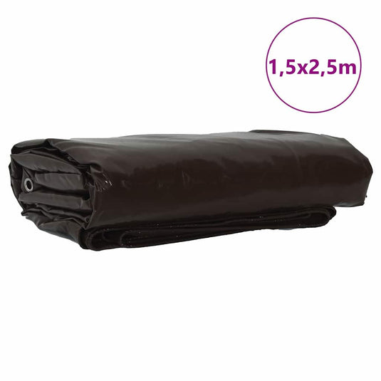 Vidaxl zeil 650g m² bruin 1,5 x 2,5 m canvas met pvc-coating