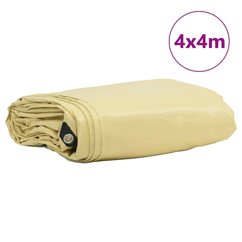 Chargez l'image dans la visionneuse de la galerie, Vidaxl zeil 650g m² beige 4 x 4 m canvas met pvc-coating
